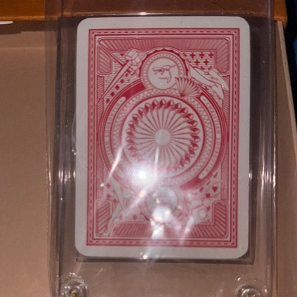 Red and White Nine of Diamonds authentic Christian Louboutin card in case